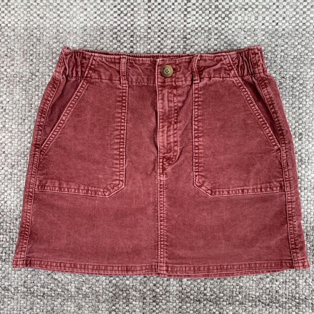 American Eagle Corduroy Skirt Womens 4 Rose Super Stretch Mini A-Line Pockets